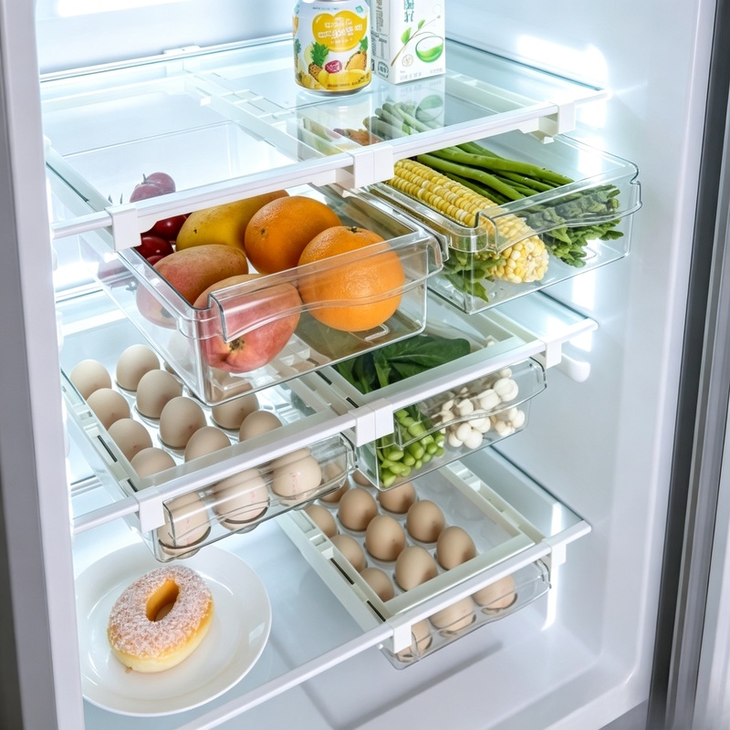 Food Storage With Dividers - Hanging Sliding Drawer Refrigerator Storage Box,
