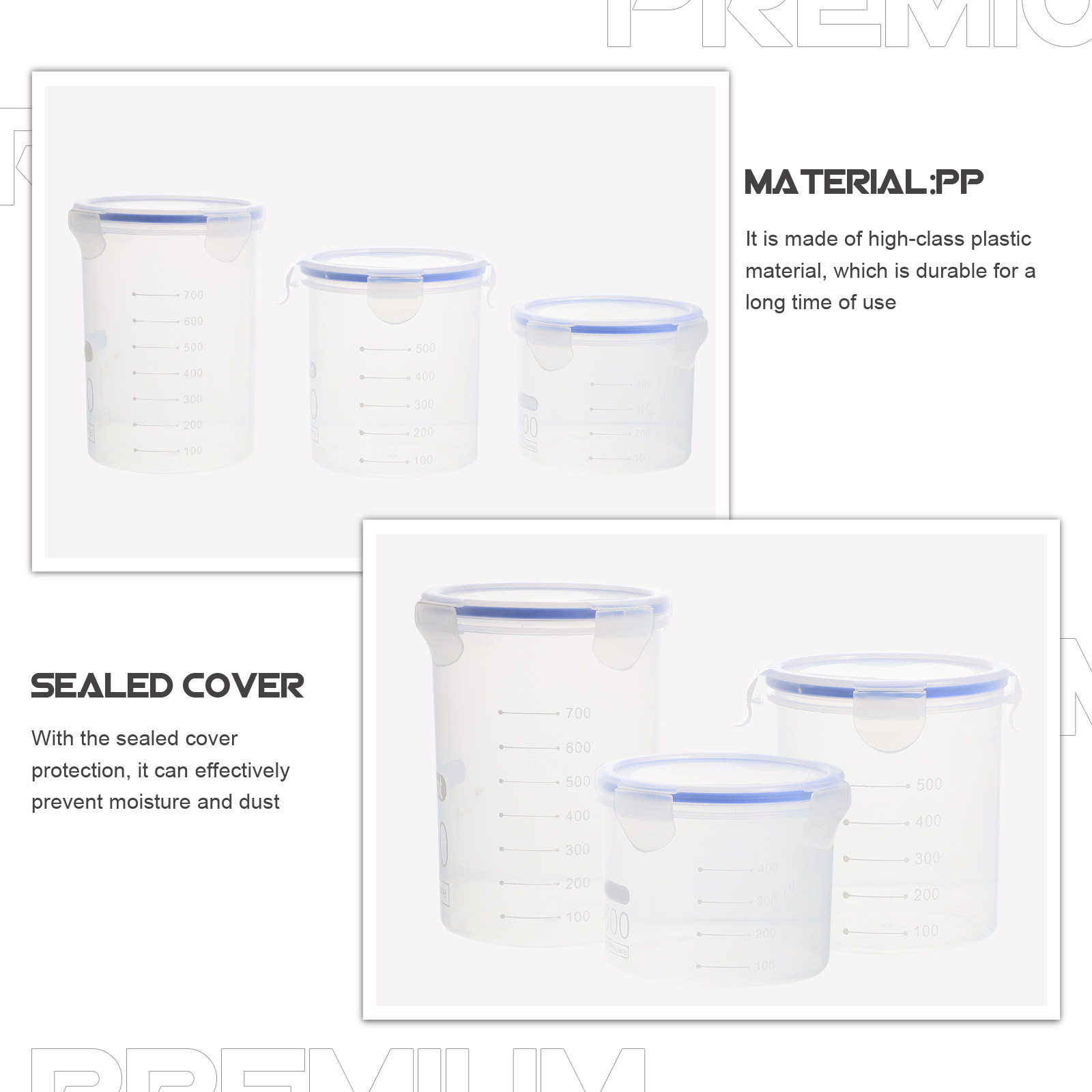 6Pcs Sealed Storage Jars Clear - Food Storage Containers 评论和价格