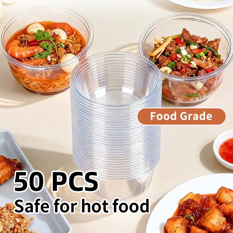 Disposable Plastic Bowls Trans - Food Storage Meals 评论和价格