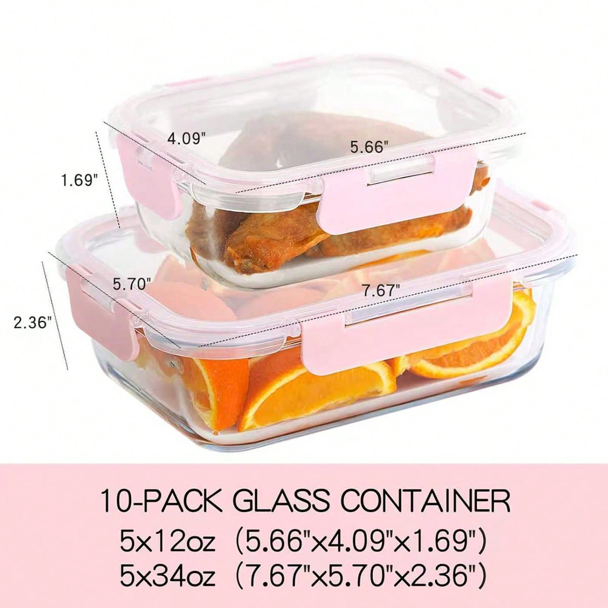 10 Pack Glass Meal Prep Contai - Food Storage Oven Safe 评论和价格