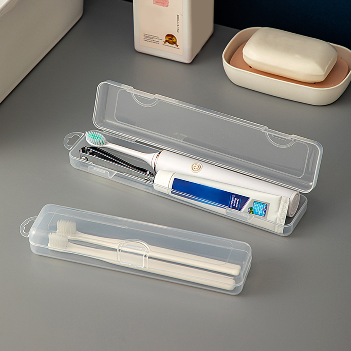 WORTHBUY Toothbrush Box Transp - Food Storage With Dividers 评论和价格