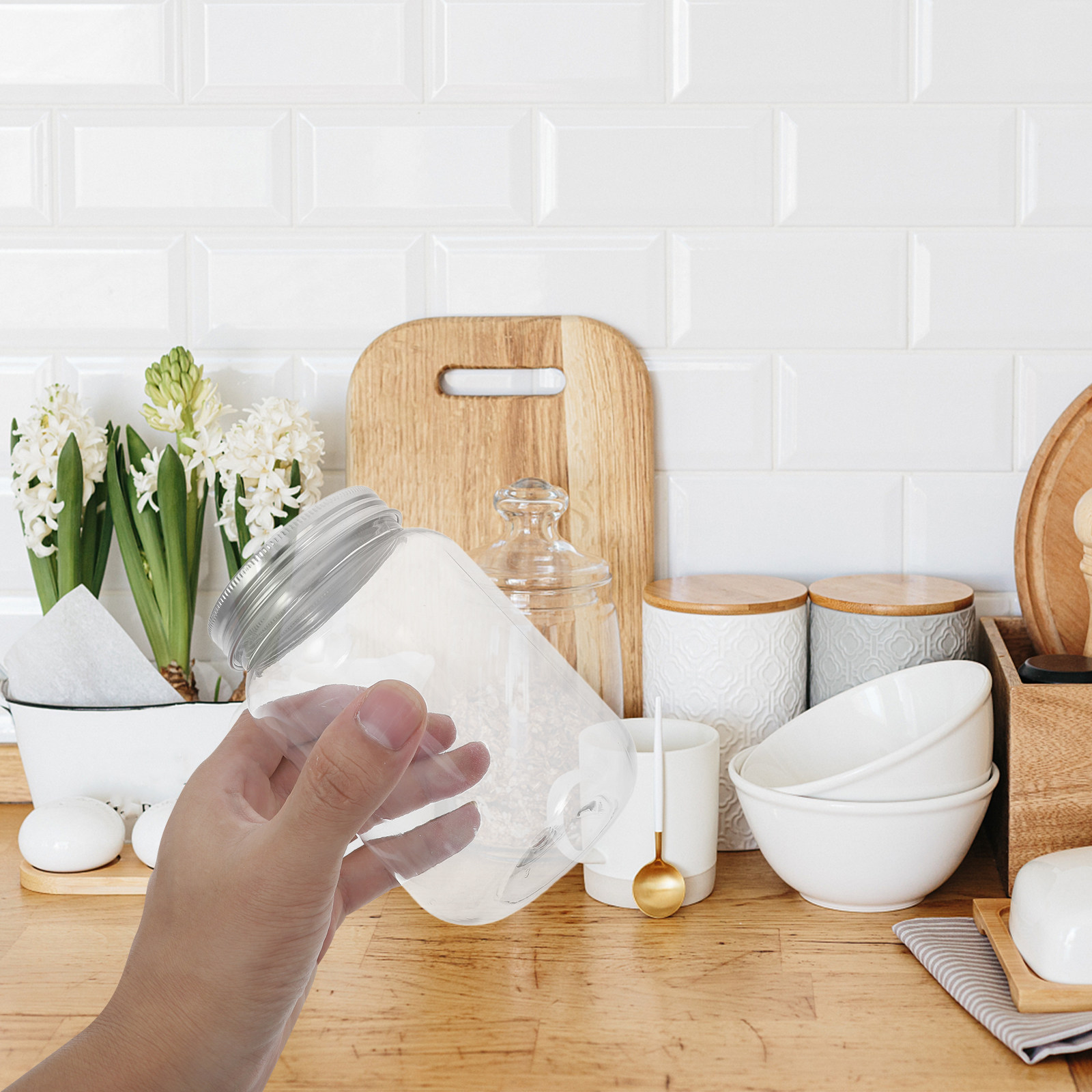 4Pcs Clear Plastic Jars Airtig - Food Storage Containers 评论和价格
