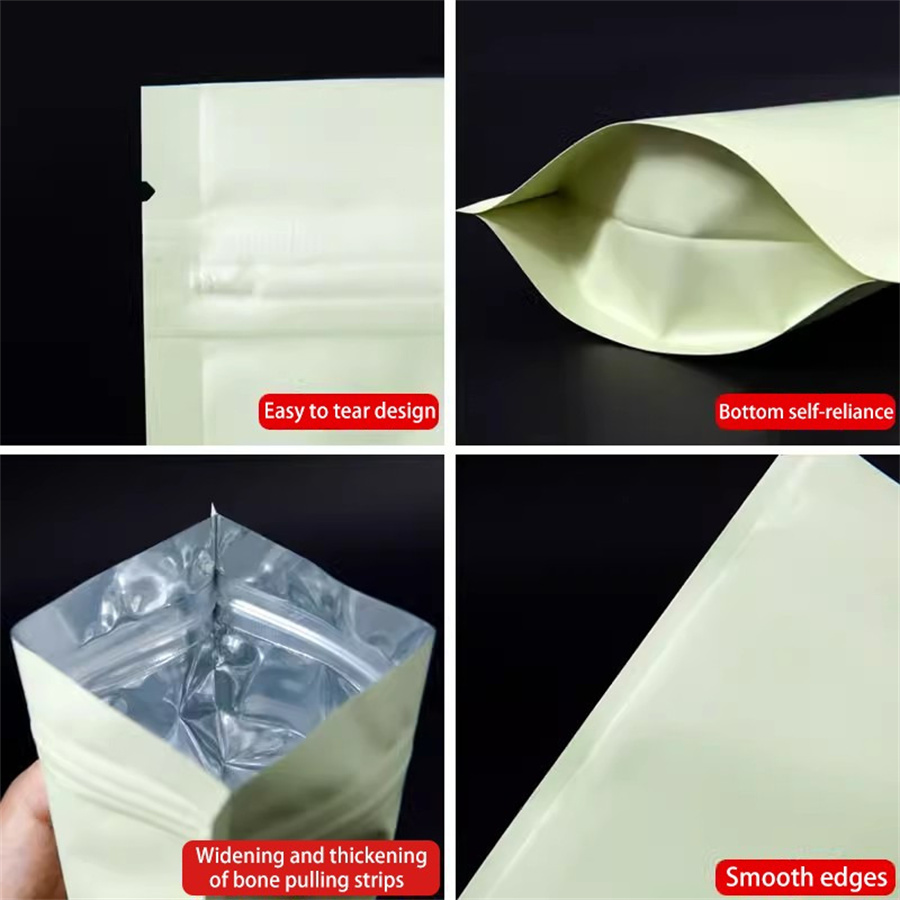 50/100PCS Matte Pale Yellow Zi - Food Storage Bag 评论和价格