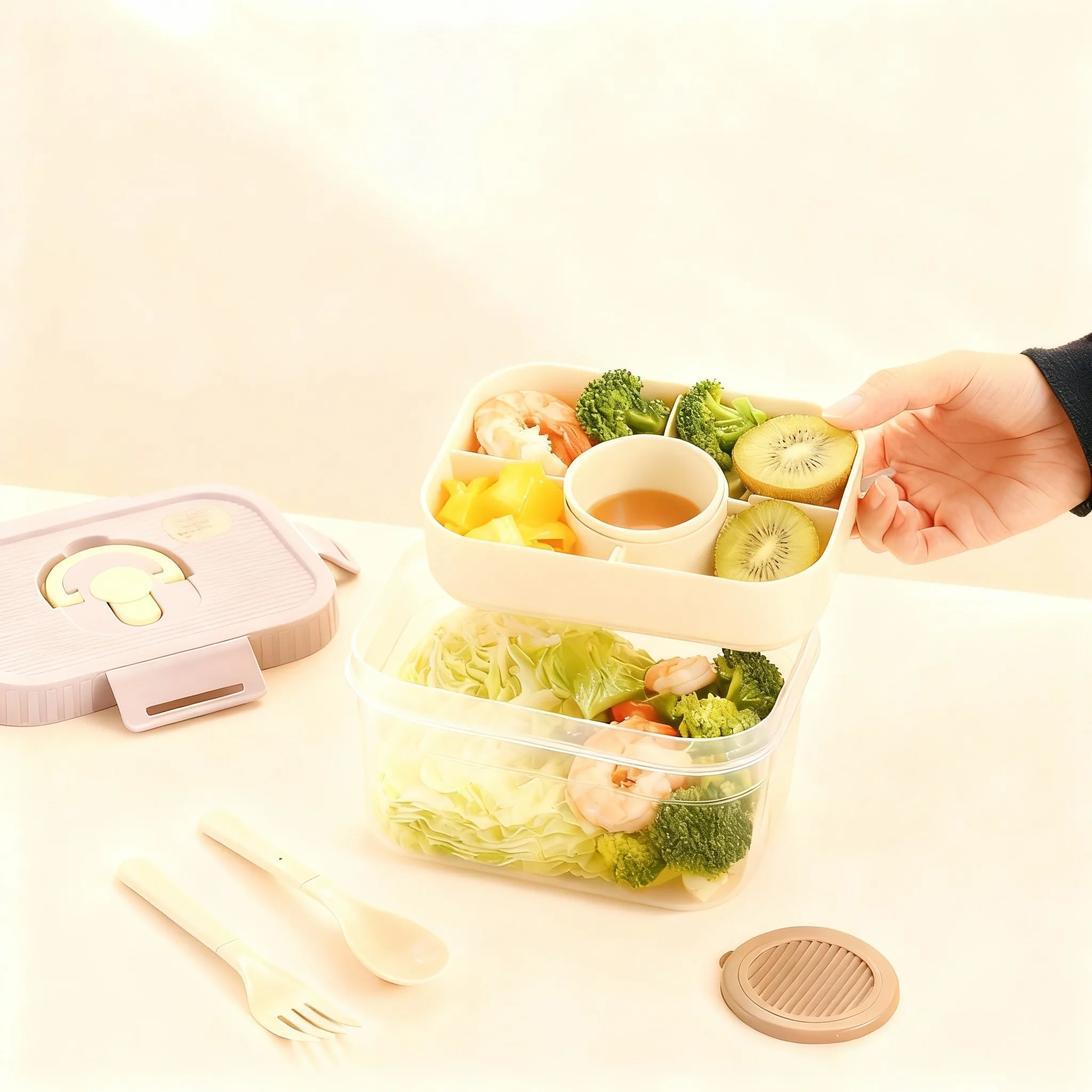 Portable Plastic Double-layer  - Food Storage Oven Safe 评论和价格