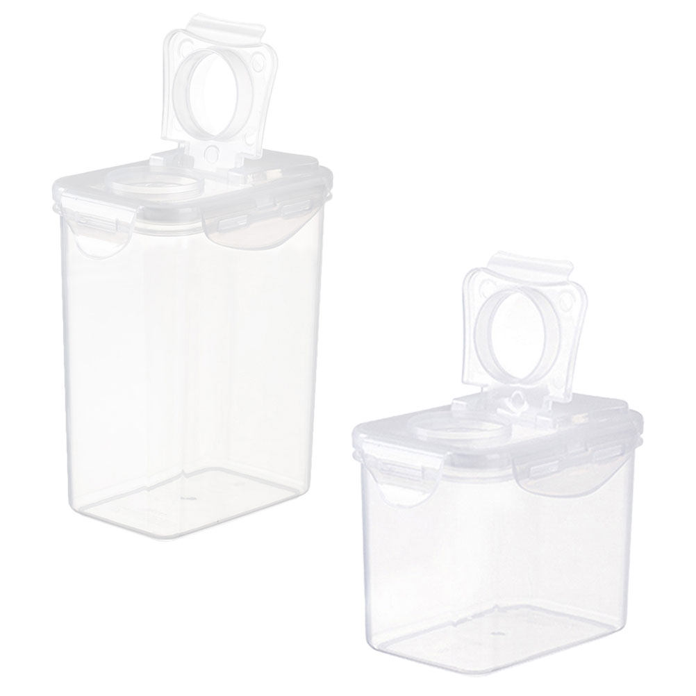 2Pcs Storage Jars Set Clear Pl - Food Storage Containers 评论和价格