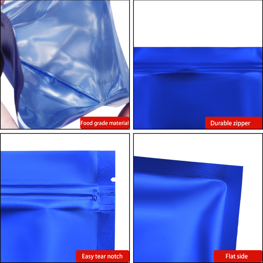 100pcs Matte Blue Foil Zipper  - Food Storage Bag 评论和价格