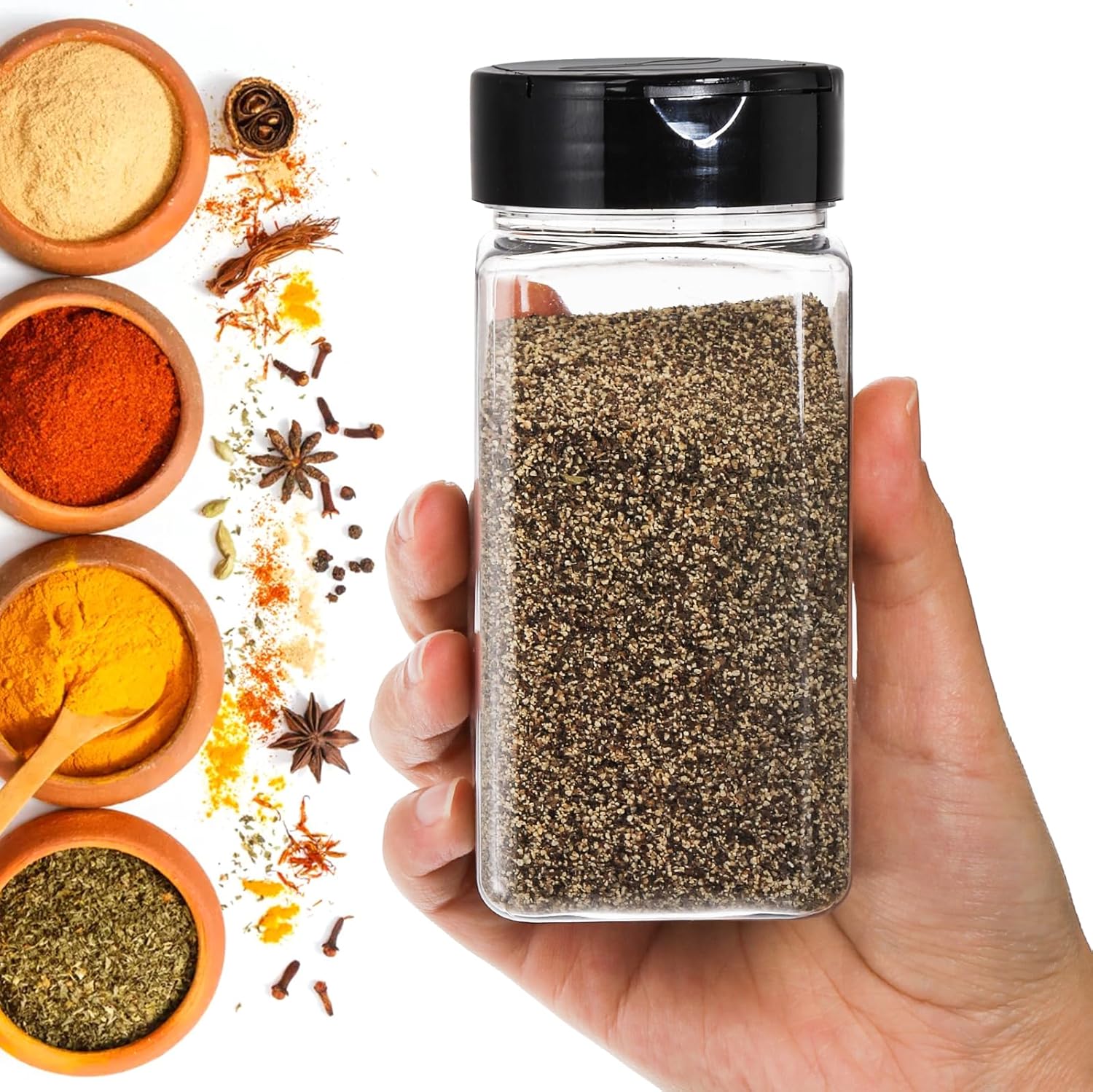 Square Large Plastic Spice Jar - Food Storage Meals 评论和价格