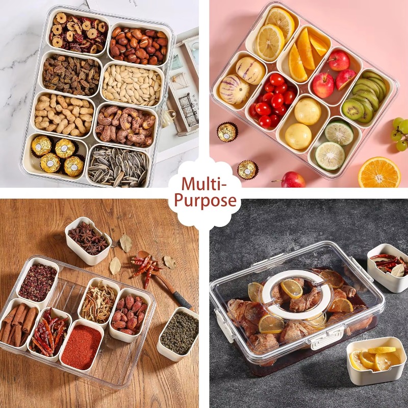 Kitchen Plastic PET 8 Compartm - Food Storage With Dividers 评论和价格